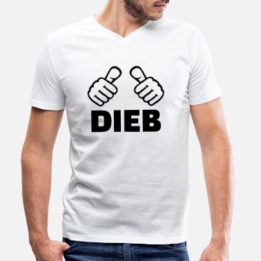 Dieb Dieb - Männer Bio T-Shirt mit V-Ausschnitt