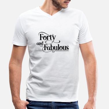 Forty forty - T-skjorte med V-hals for menn