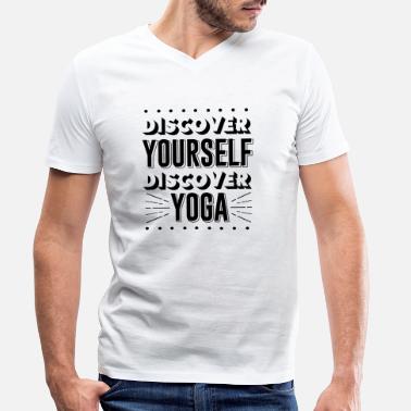 Oppdag Oppdag deg selv oppdag yoga - T-skjorte med V-hals for menn