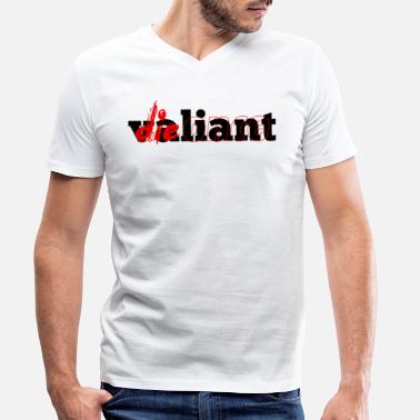 Tapperhet tapperhet - T-skjorte med V-hals for menn