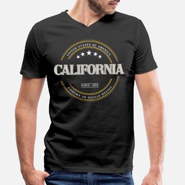 I Love La Kalifornien California Amerika USA Stadt Schrift - Männer Bio T-Shirt mit V-Ausschnitt