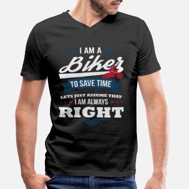 Biker biker - Miesten v-aukkoinen t-paita