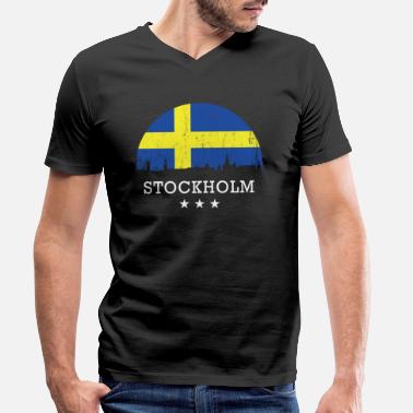 Stockholm Stockholm - T-skjorte med V-hals for menn
