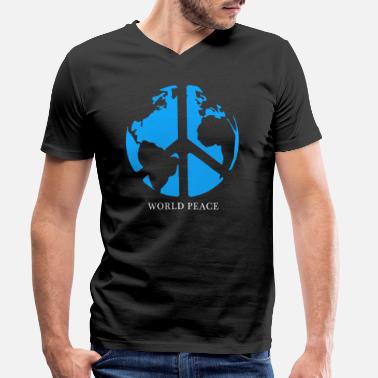 Fredsbevegelsen universell fred - T-skjorte med V-hals for menn