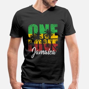 Jamaika Jamaika - Miesten v-aukkoinen t-paita