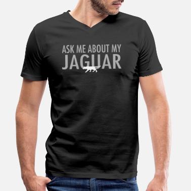 Jaguar Spør meg om min Jaguar - T-skjorte med V-hals for menn