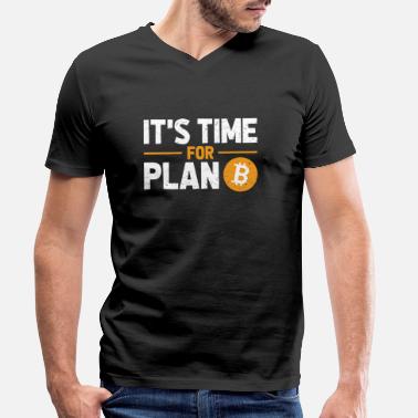 Rik Plan B Bitcoin - T-skjorte med V-hals for menn