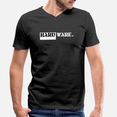 Hardware HARDWARE. logo - T-skjorte med V-hals for menn