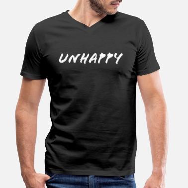 Ulykkelig ulykkelig - T-skjorte med V-hals for menn