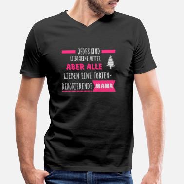 Dekorieren Tortendekorierende Mama - Männer Bio T-Shirt mit V-Ausschnitt