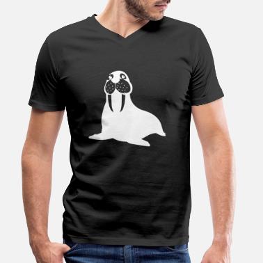 North Pole walrus - Men&#39;s Organic V-Neck T-Shirt