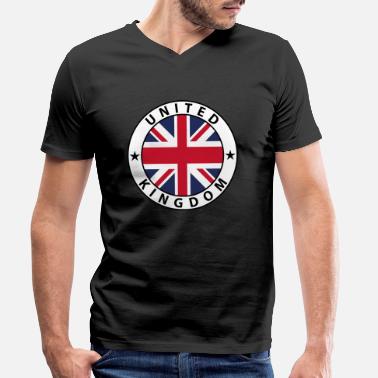 Britannian Iso-Britannia - Miesten v-aukkoinen t-paita