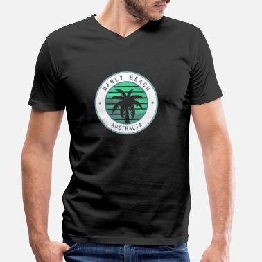Manly Manly Beach Australien - Männer Bio T-Shirt mit V-Ausschnitt