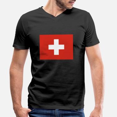 Hommes unisexe manches courtes T-shirt Suisse Croix Blason Suisse Drapeau DRAPEAU