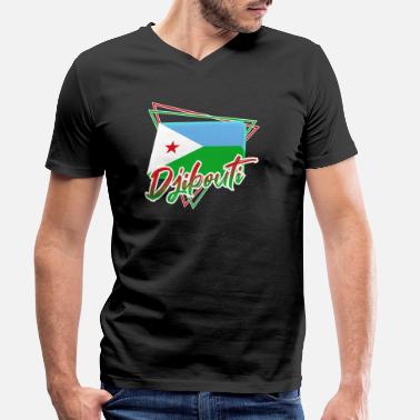 Dschibuti Dschibuti - Männer Bio T-Shirt mit V-Ausschnitt