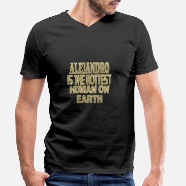 Alejandro Alejandro - T-skjorte med V-hals for menn