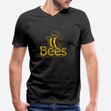 Save The Bees Save the Bees Biene Honig Tierschutz Geschenk - Männer Bio T-Shirt mit V-Ausschnitt