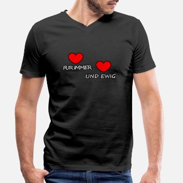 Liefdesverklaring Liefdesverklaring voor altijd en altijd - Mannen V-hals bio T-shirt