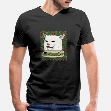 Meme Cats Meme Ugly Christmas Sweater Gift - Koszulka męska z dekoltem w serek