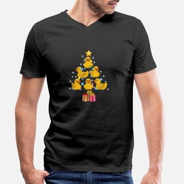 Erpel Ducky Rubber Duck Christmas Tree - T-skjorte med V-hals for menn