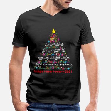 Lehtisammakko Hyvää uutta vuotta formula puu - Miesten v-aukkoinen t-paita