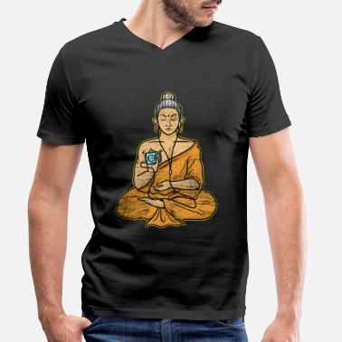 Buddhalainen Intialainen buddhalainen munkki - Miesten v-aukkoinen t-paita