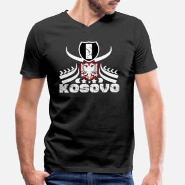 Kosovo Kosovo - Miesten v-aukkoinen t-paita