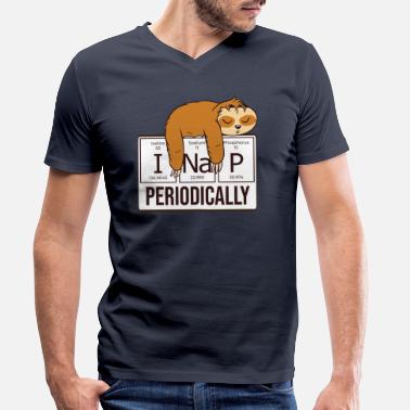 Periodiske System Sove dovendyr - Jeg lurer med jævne mellemrum - T-shirt med V-udskæring mænd