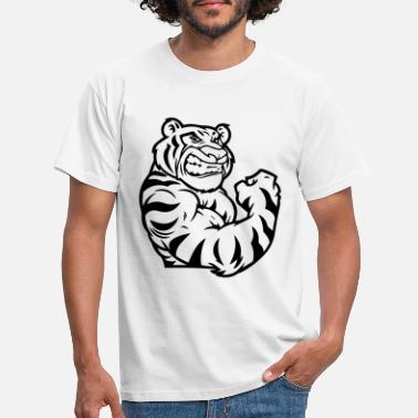 Bankdrukken tijger biceps - Mannen T-shirt