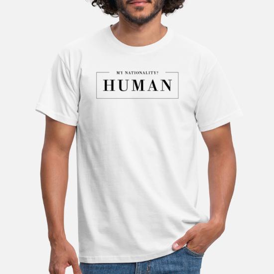 Human Damen T-Shirt Hand No Nations Borders Nationalität Mensch Nationality 