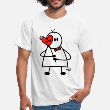Polttarit Ystävänpäivän rakkauspoika sydämellä rakastan sinua - Miesten t-paita