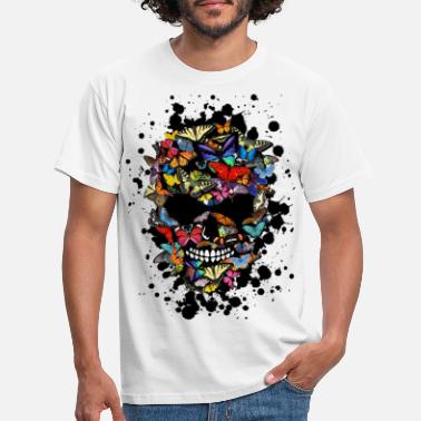 Forme tete de mort papillon skull tache forme crane fant - T-shirt Homme