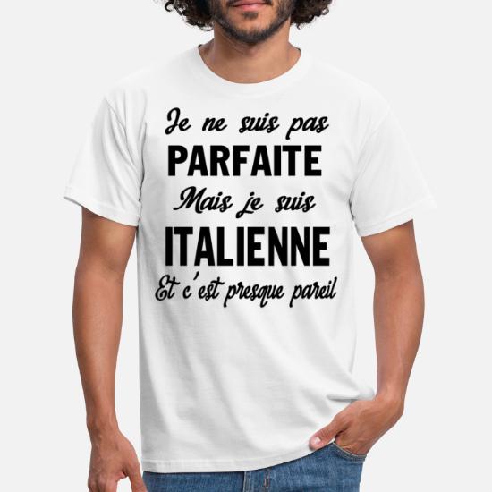 Homme Humour Italie je ne suis pas parfait mais italien T-Shirt 
