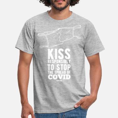 Usta Pocałunek maska na usta zabawne powiedzenie - Koszulka męska