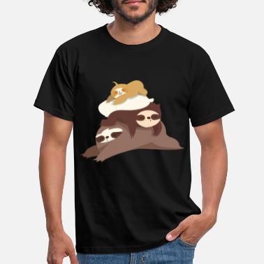 Sova sloth sovande - T-shirt herr