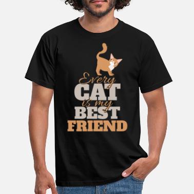 Venn katter venn - T-skjorte for menn