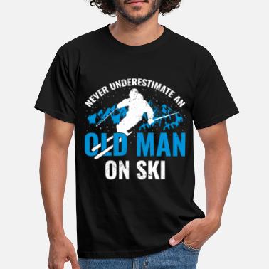 Skier Ünterschätze niemals einen alten Mann auf Skiern - Männer T-Shirt