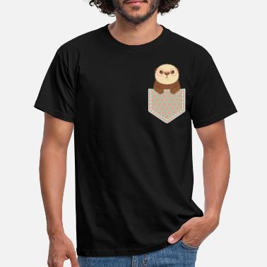 Pocket Cute Grumpy Nerd Otter In A Pocket - Miesten t-paita