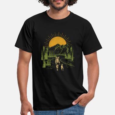 Hiking Dog and owner hiking - Men&#39;s T-Shirt