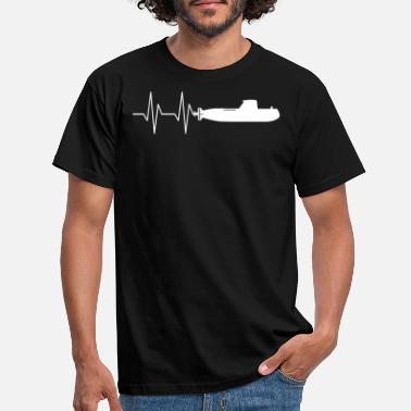 Sub Submarine Heartbeat Nautical Submariner Underwater - Men&#39;s T-Shirt