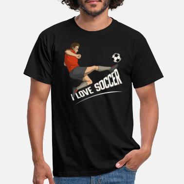 Rechute I love soccer football joueur conception - T-shirt Homme