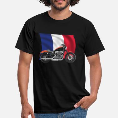 Bainderas red motorcycle with flag of france - Men&#39;s T-Shirt