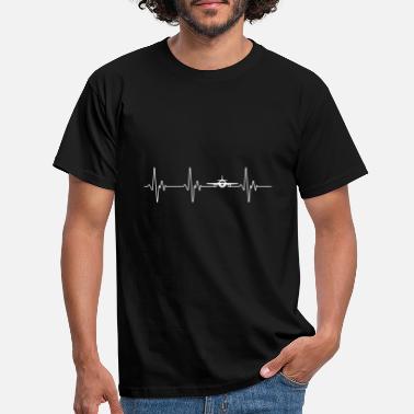 Avion battement de coeur aviateur | avion - T-shirt Homme