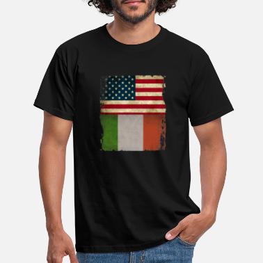 America Mezzo regalo italiano mezzo americano per la nascita - Maglietta uomo