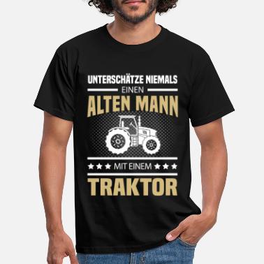 Mann Alter Mann mit Traktor - Männer T-Shirt