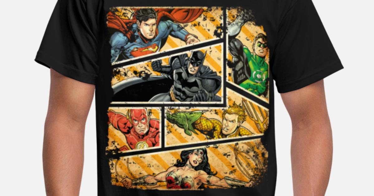 Dc Comics Justice League Comic Covers Adult V-neck T-shirt 