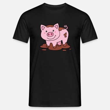 As Happy As A Pig In Mud Farm Animals 100% cotton Premium Unisex Mens T-shirt
