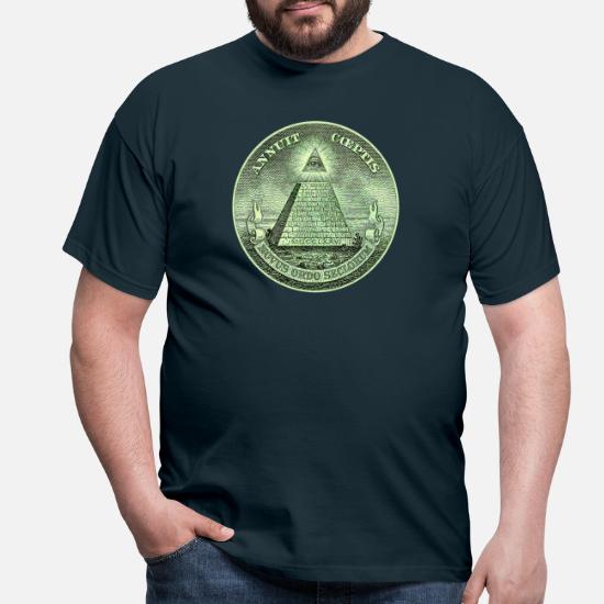 Illuminati hommes t shirt francs-maçons masonic société secrète pyramide dollar logo 