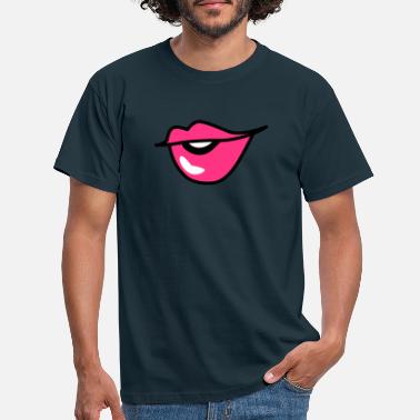 Trutmunn søte kissy trutmunn lepper med et smil - T-skjorte for menn