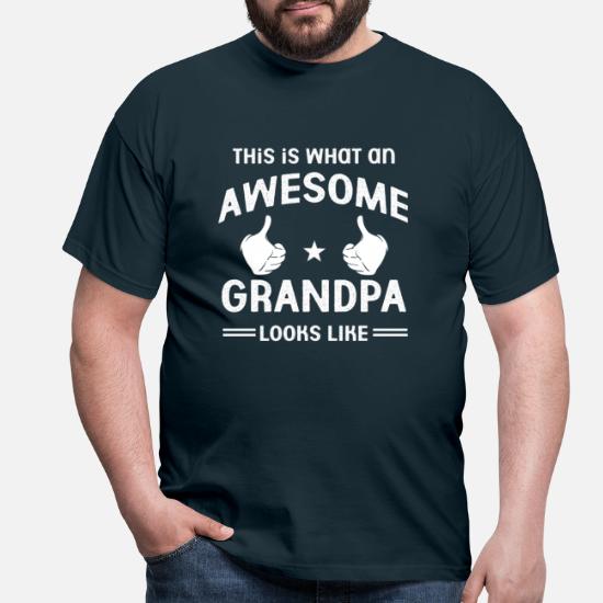 Happy Lion Clothing Awesome Grandpa Gift shirt for Grandfather with Personalized Names of Grandchildren Grandkids 